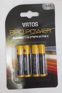 4 סוללות אלקליין TRIPEL A