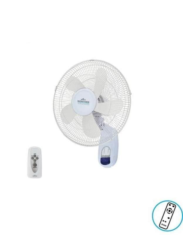 מאוורר 55W קיר כולל שלט לבן NORTHER