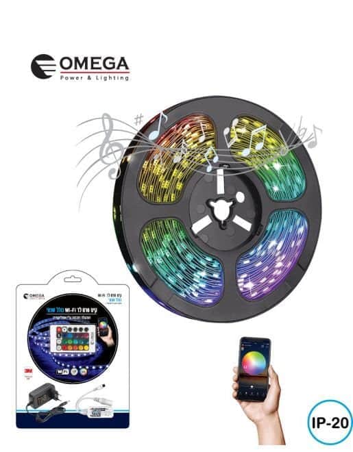 קיט סרט לד WIFI RGB כולל שנאי ושלט OM-60L50IP20RGB-5A-WFB
