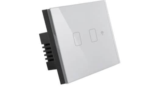 מפסק תאורה כסוף 2 מתגים WF3-SWTC-2G-SLV