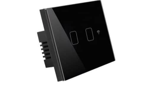 מפסק תאורה שחור 2 מתגים WF3-SWTC-2G-BK
