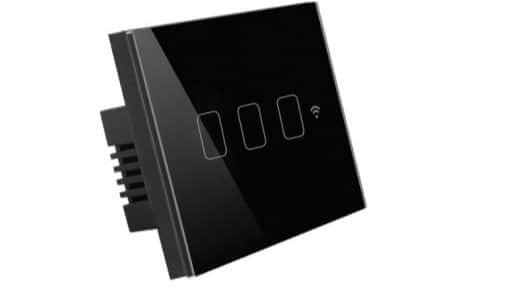 מפסק תאורה שחור 3 מתגים TOUCH WIFI WF3-SWTC-3G-BK