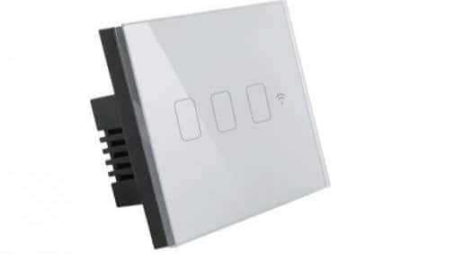 מפסק תאורה כסוף 3 מתגים TOUCH WIFI WF3-SWTC-3G-SLV