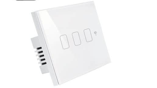 מפסק תאורה שחור 3 מתגים TOUCH WIFI WF3-SWTC-3G-WH