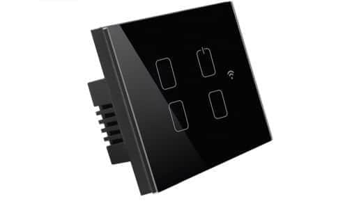 מפסק תאורה שחור 3 מתגים+מאסטר TOUCH WIFI