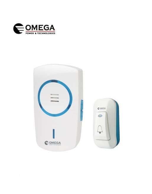 פעמון דלת אלחוטי דיגיטלי לבן וכחול OMEGA
