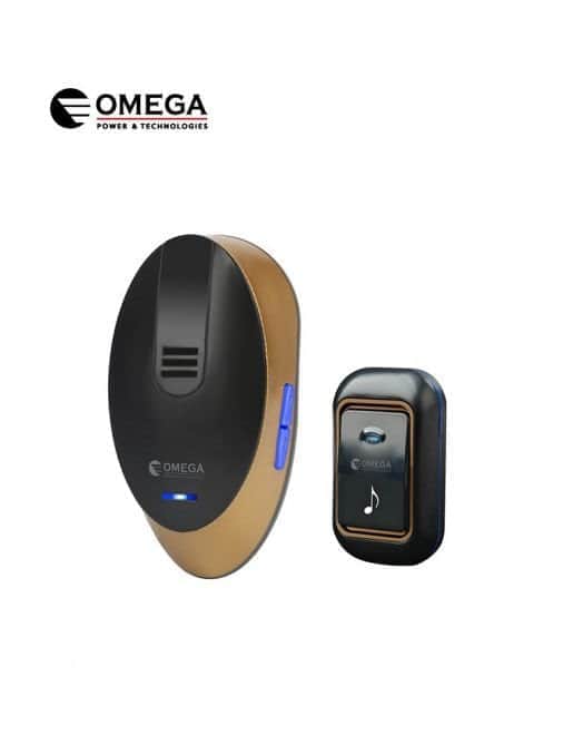 פעמון דלת אלחוטי דיגיטלי שחור וזהב OMEGA DB184-B-BK-AC