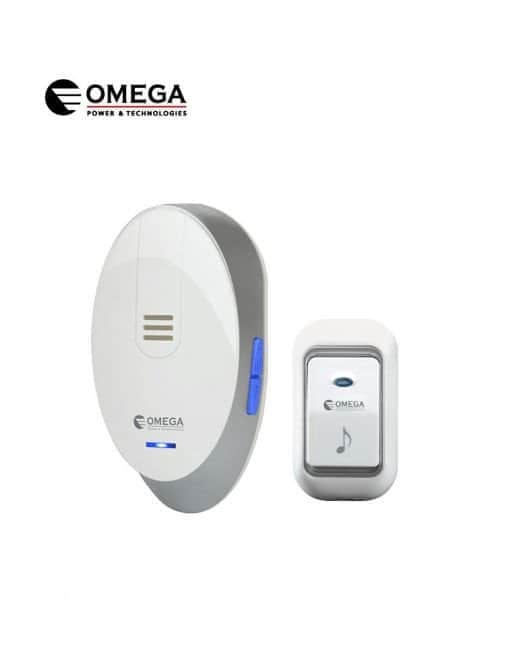 פעמון דלת אלחוטי דיגיטלי לבן וכסף OMEGA DB184-B-WH-AC