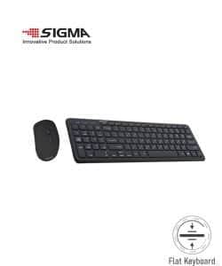 מקלדת+עכבר אלחוטי דגם 3M1 עברית ואנגלית SIGMA FLAT-3M1-W-HE-BK