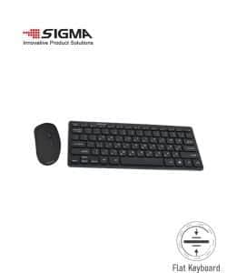 מקלדת+עכבר מיני אלחוטי דגם 1M1 עברית ואנגלית SIGMA FLAT-1M1-W-HE-BK
