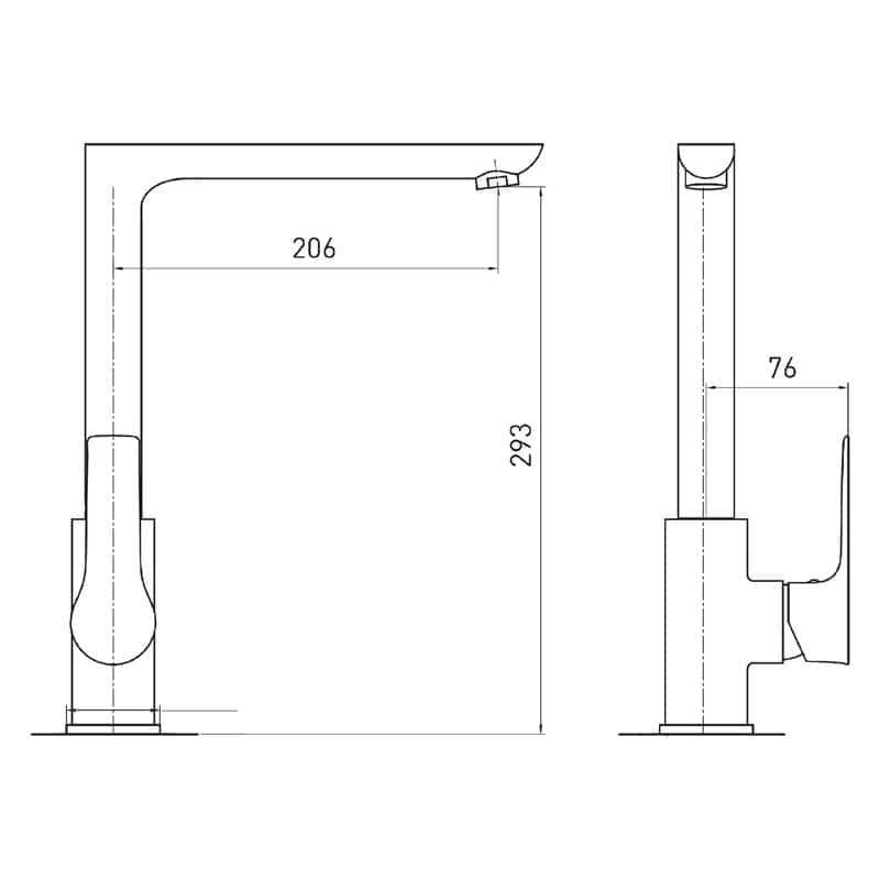 ברז פרח שחור/כרום גבוה B&W BRANT (מטבח) B And W - מבט נוסף 2