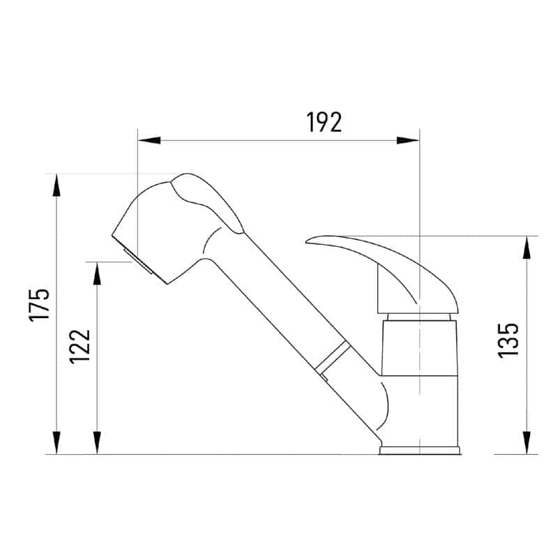 ברז נשלף שחור B&W SCANORA (מטבח) B And W - מבט נוסף 2