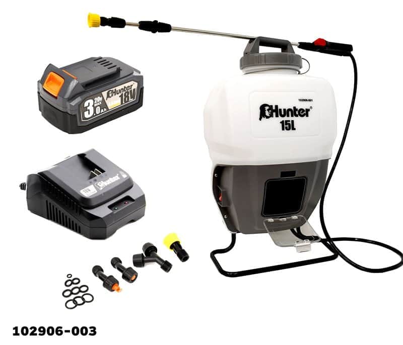 מרסס גב נטען 15 ליטר 18V - סוללה 3 Ah מטען 3A Hunter