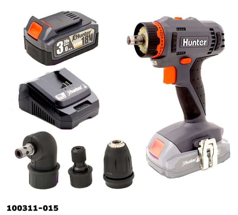 מברגה מודולרית 18V סוללה 3Ah ומטען 100311-015 HUNTER