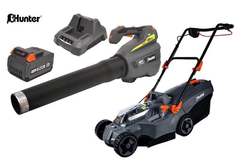 סט מפוח ומכסחת דשא סוללה + מטען Hunter 40V