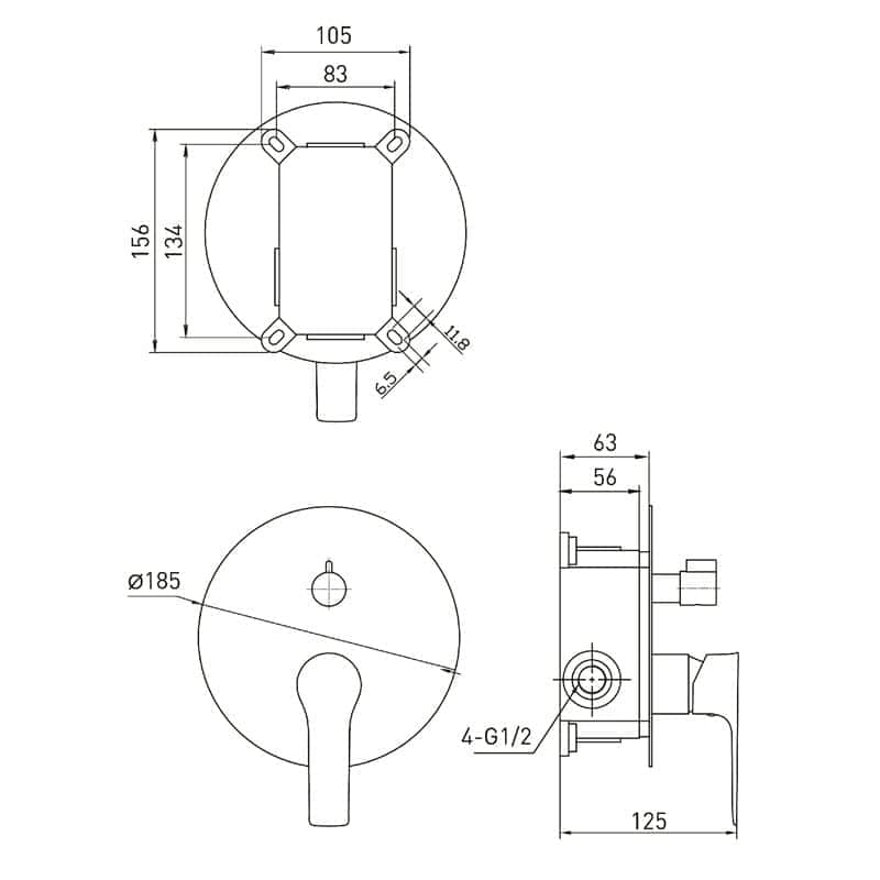 אינטרפוץ 4 דרך לבן עם קופסת הגנה B&W BECADA B And W - מבט נוסף 2