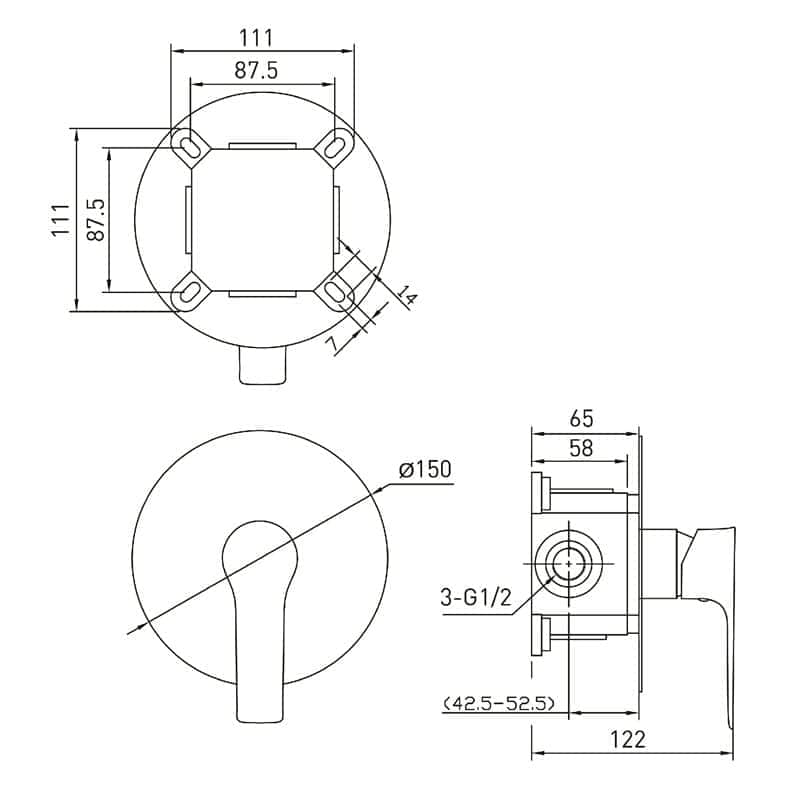אינטרפוץ 3 דרך עם קופסת הגנה CINCIA 7413A אקווילה Aquila - מבט נוסף 2