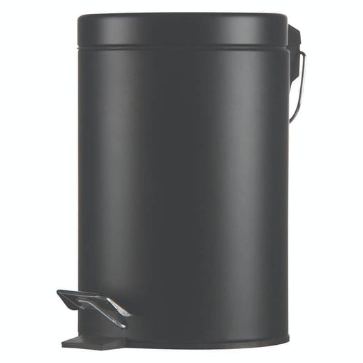 פח אשפה עגול + דוושה 3 ליטר שחור Aquila 7290114462204