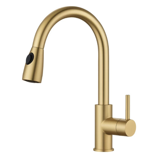 ברז מטבח נשלף זהב מוברש מסדרת Dett מבית Waterfall waterfall 5508-003