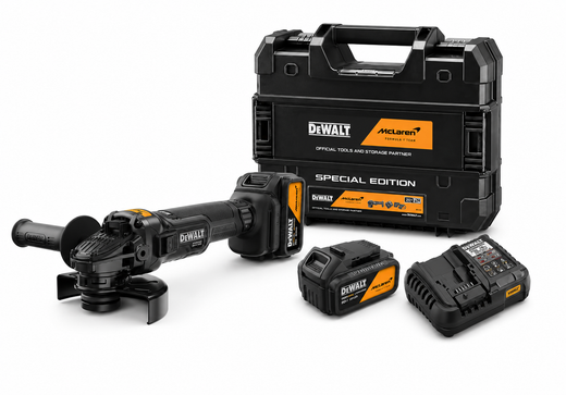 משחזת זווית 18V סוללות ומטען DEWALTxMcLaren DeWalt DCG45MP2T