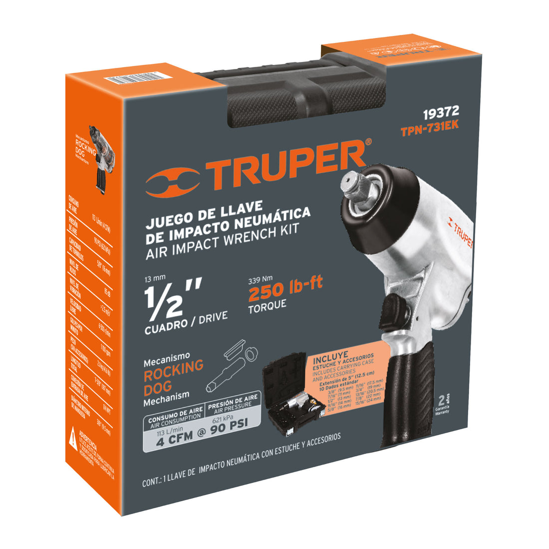 סט פטיש אוויר פנאומטי 2\1 + 10 בוקסות TRUPER - מבט נוסף 2