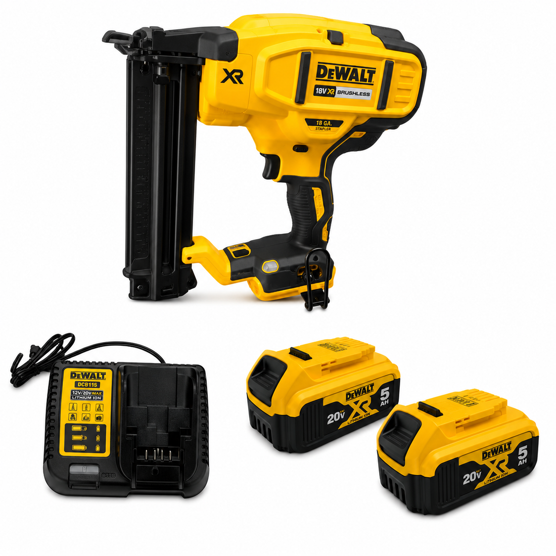 אקדח מסמרים 20V שתי סוללות 5HA ומטען DeWALT DCN680