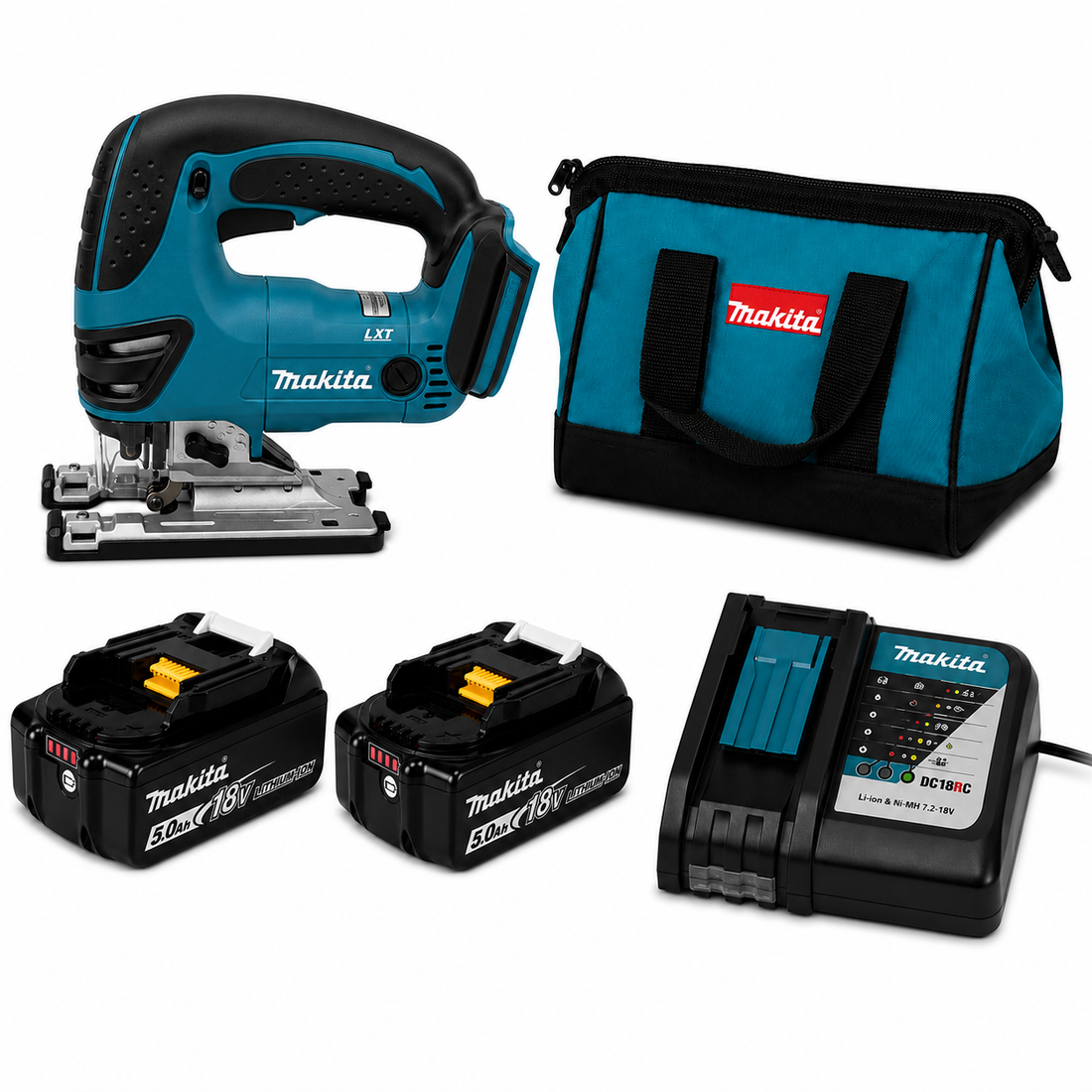 מסור אנכי 18V שתי סוללות 5AH ומטען Makita XVJ03Z