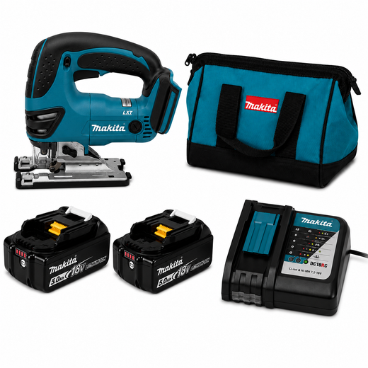 מסור אנכי 18V שתי סוללות 5AH ומטען  XVJ03Z makita XVJ03Z-2-4