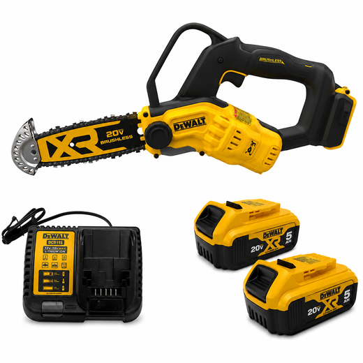 מסור שרשרת 20V שתי סוללות 5HA ומטען DCCS623 DeWalt DCCS623B-2-5
