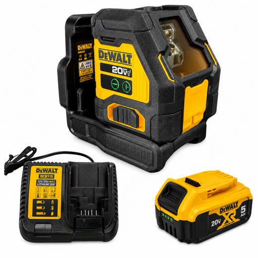 פלס לייזר 20V סוללה 5HA ומטען DCLE34021B DeWalt DCLE34021B-1-5