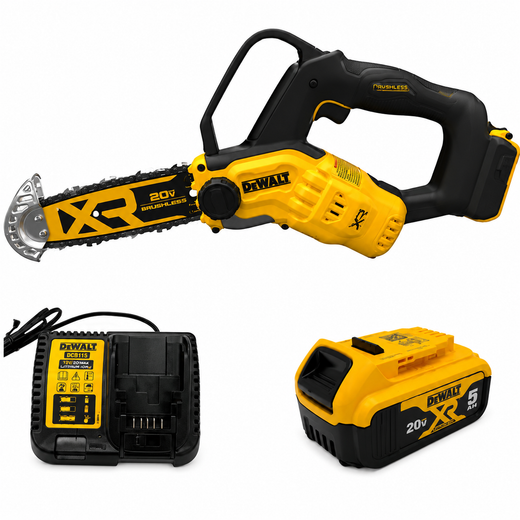 מסור שרשרת 20V סוללה 5HA ומטען DCCS623 DeWalt DCCS623B-1-5