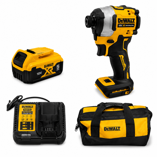 אימפקט 20V סוללה 5A ומטען DCF850 DeWalt DCF850-1-5