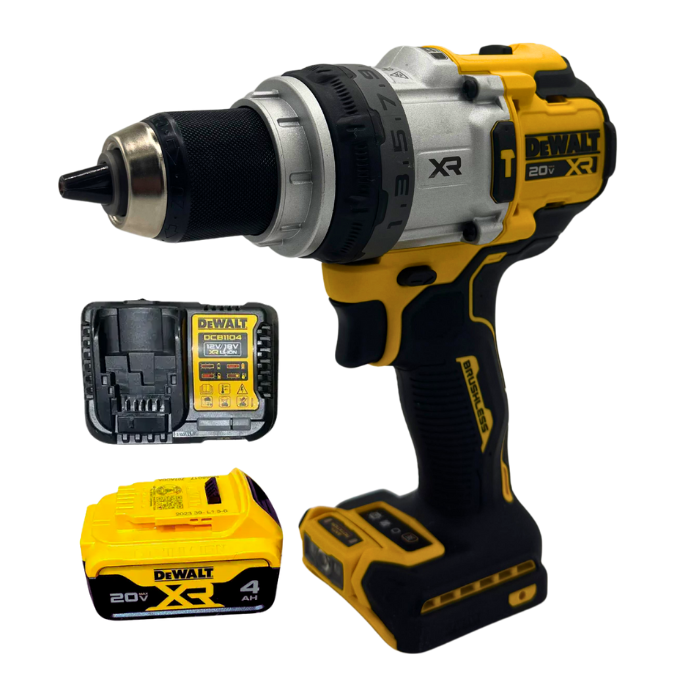 מקדחה 20V סוללה 4AH+מטען DeWALT DCD1007