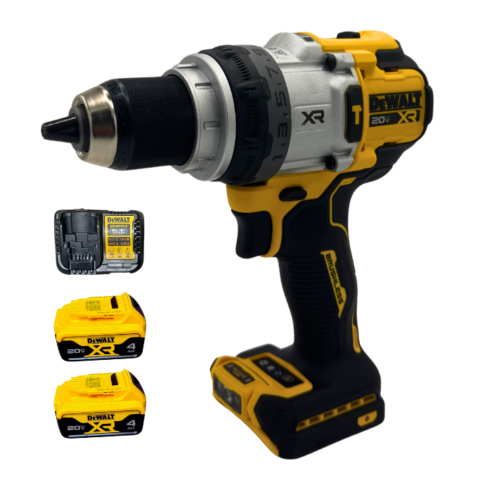 מקדחה 20V שתי סוללות 4AH+מטען DeWALT DCD1007