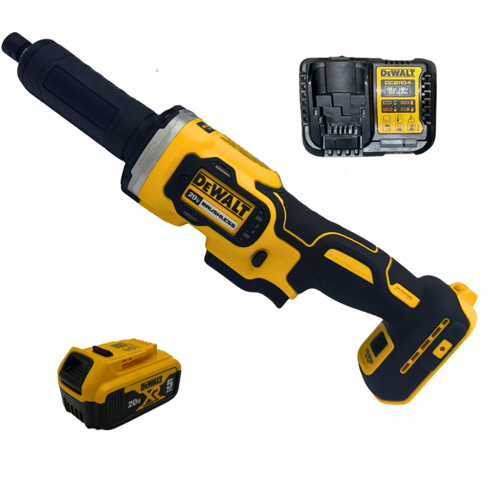 משחזת ציר 20V סוללה 5AH ומטען DeWALT DCG426
