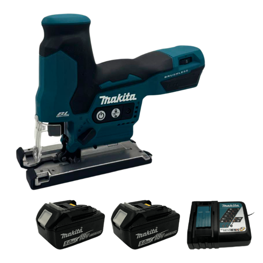 מסור אנכי 18V שתי סוללות 5Ah מטען DJV185 makita DJV185-2-5