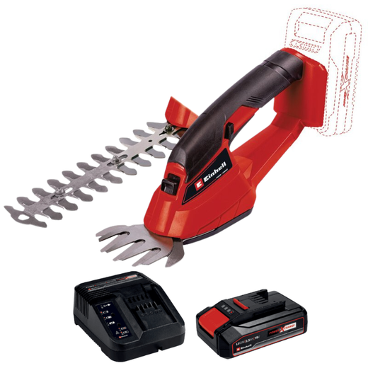 גוזם גדר חי 18V סוללה 2.5AH ומטען 3410370 Einhell GE-CG 18 LI-1-2.5