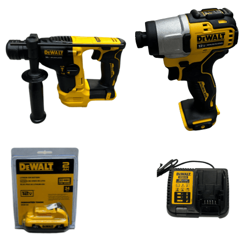 סט פטישון ואימפקט סוללה 5Ah ומטען DeWALT 12V DeWalt MTB219