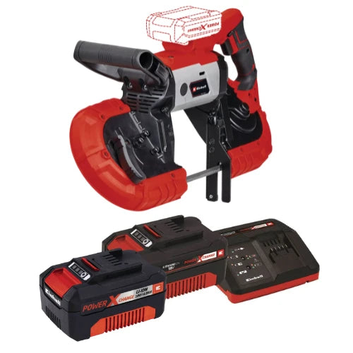 מסור סרט 18V שתי סוללות 4HA ומטען 4504216 Einhell TE-MB 18-127 LI-2-4