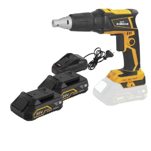 מברגת גבס 20V שתי סוללות 2AH ומטען TOT004 GPT TOT004-2-2