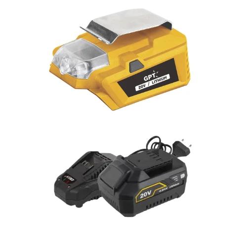 פנס 20V סוללה 4HA ומטען TOT024 GPT TOT024-1-4