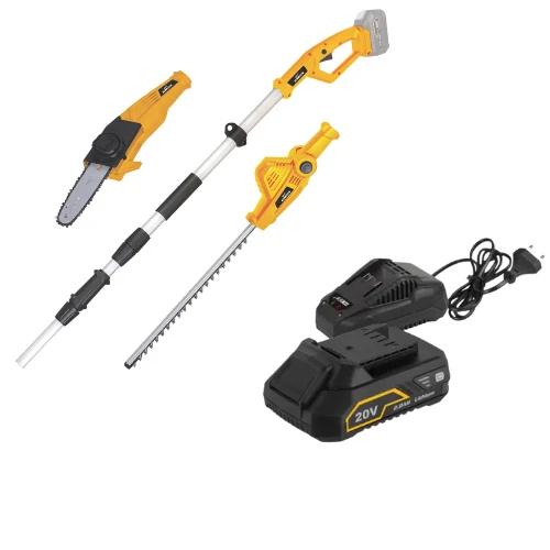 גוזם גדר + מסור שרשרת 20V סוללה 2Ah ומטען TOT048 GPT TOT048-1-2