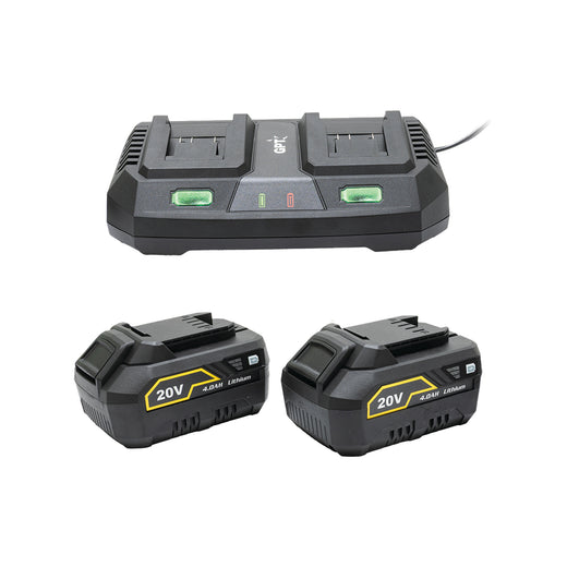 מטען כפול 20V + סוללות 2x4Ah GPT GPT TOT065