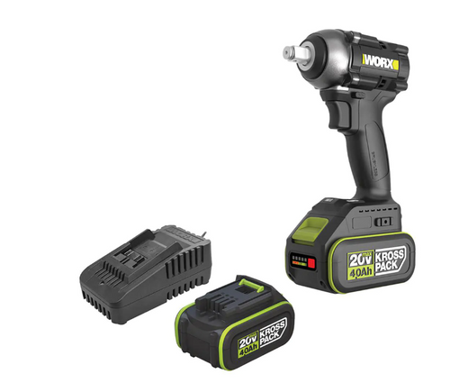 מפתח רטיטה 20V שתי סוללות 4AH ומטען WE272 WORX WE272-2-4