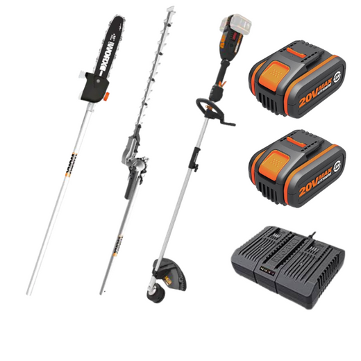סט כלי גינון 40V שתי סוללות 4AH ומטען WORX WG186E