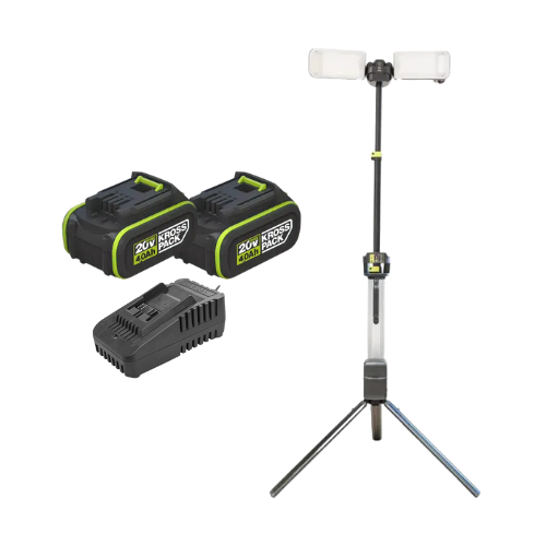 מגדלור 20V שתי סוללות 4AH ומטען WORX WU0299