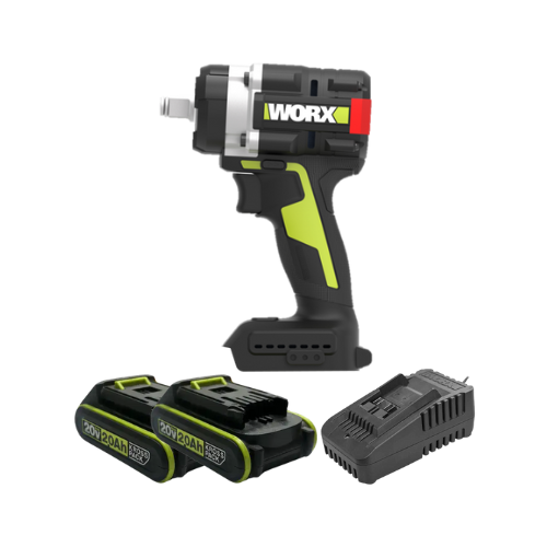 מפתח רטיטה 20V שתי סוללות 2AH ומטען WU270.9 WORX WU270.9-2-2