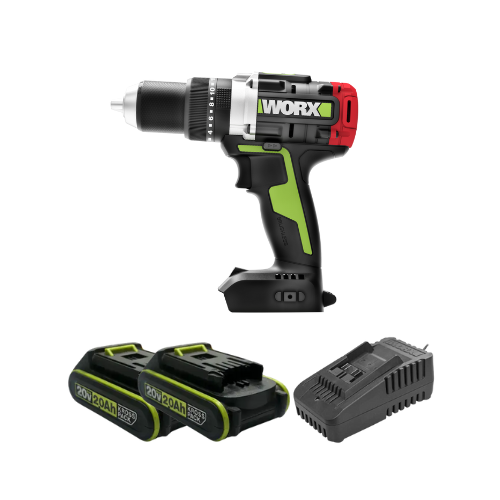מקדחה 20V שתי סוללות 2AH ומטען WORX WU377.9