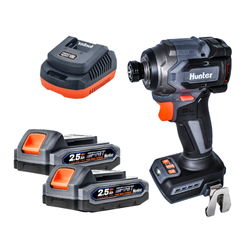 אימפקט 18V שתי סוללות 2.5AH ומטען 100312-033 Hunter 100312-033-2-2.5