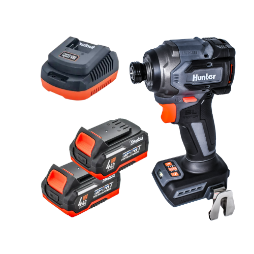 אימפקט 18V שתי סוללות 4AH + מטען 100312-033 HUNTER